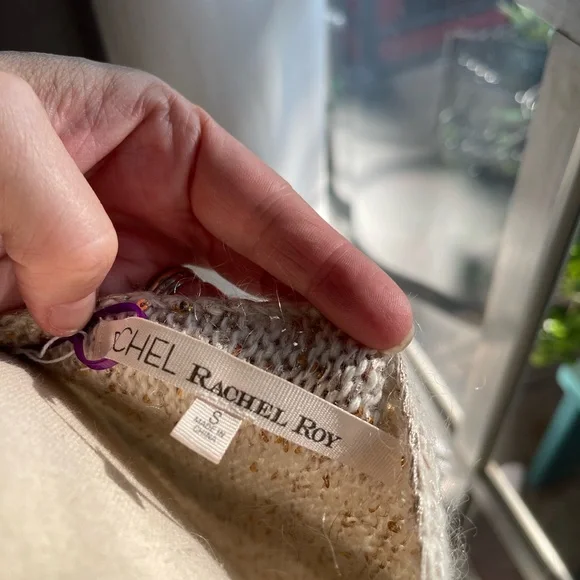 RACHEL Rachel Roy Gold Shrug Sweater with Sheer Knit - Picture 11 of 11